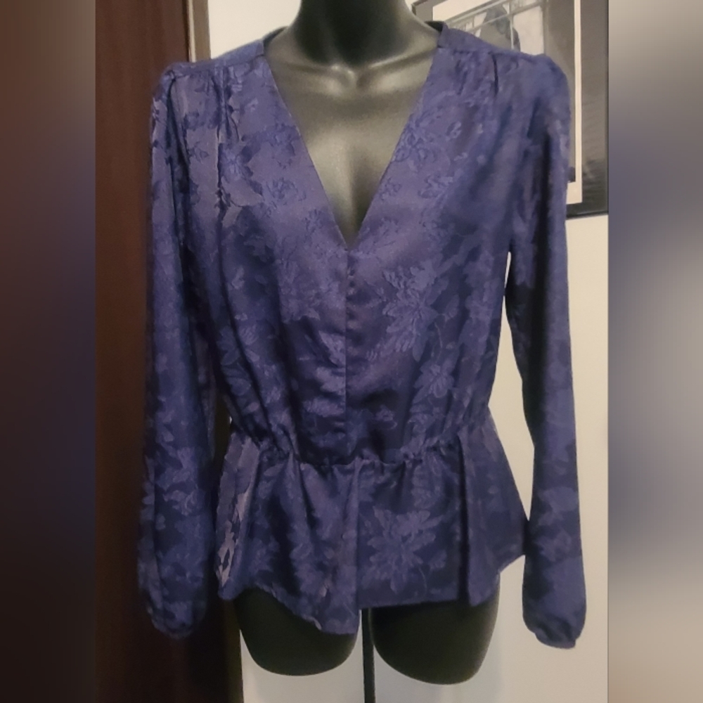 Dynamite Deep Blue Floral Blouse